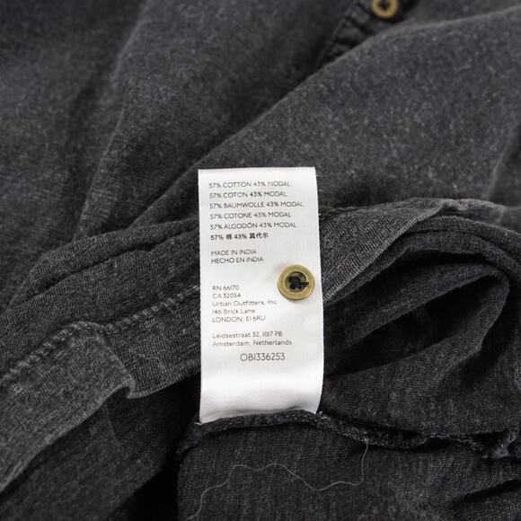 Anthropologie Pilcro Balloon Sleeve Button Pullover Washed Black Soft Blouse XS - Picture 7 of 9